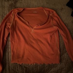 aerie comfy orange shirt